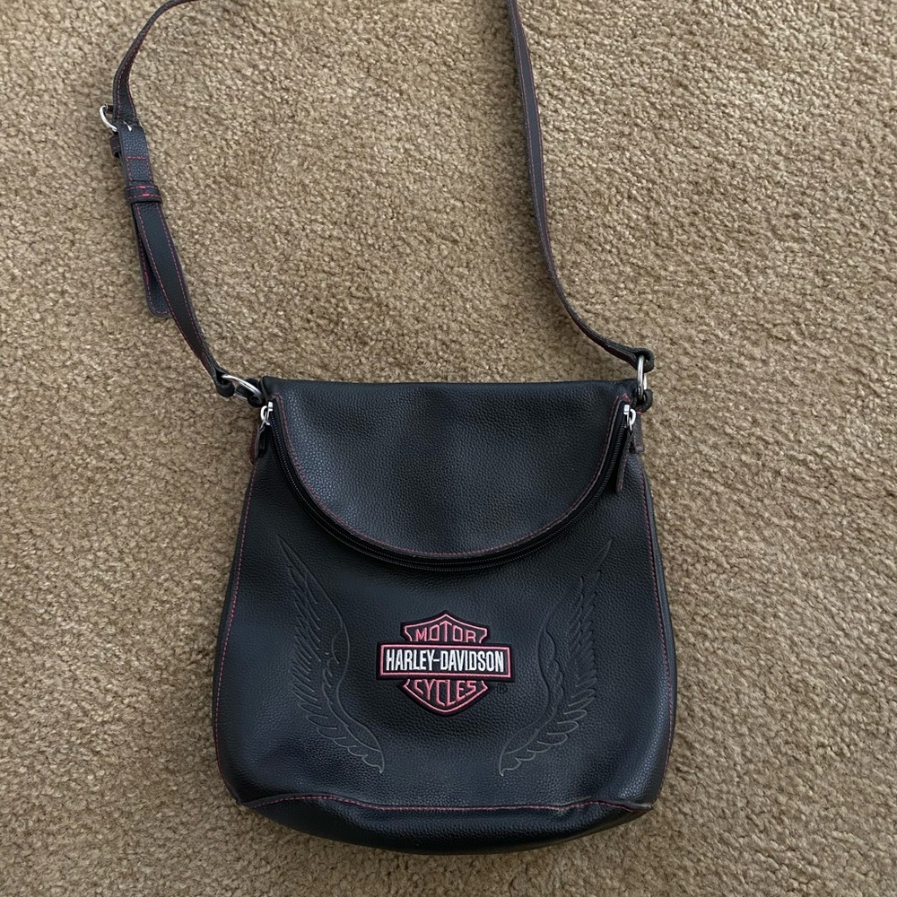 Harley-Davidson Black Leather Shoulder Bag